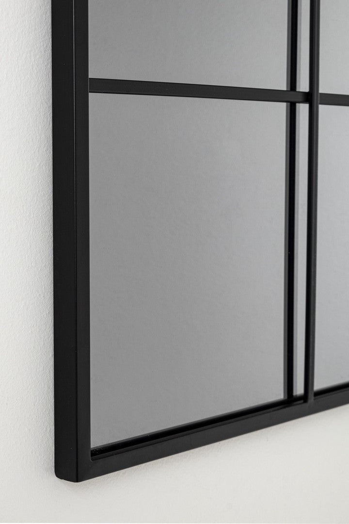 Window Style Wall Mirror 90x90 cm – Black Smoke Decorative Mirror