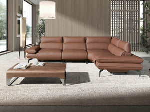 Rectangular coffee table in walnut and chromed steel