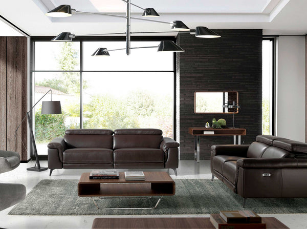 Rectangular coffee table in walnut and chromed steel