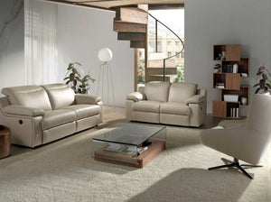 Rectangular coffee table in tempered glass and walnut