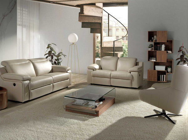 Rectangular coffee table in tempered glass and walnut