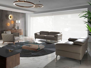 Rectangular coffee table in tempered glass and walnut