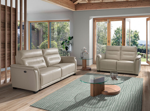 Round coffee table in tempered glass and walnut