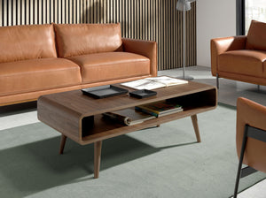 Rectangular walnut coffee table