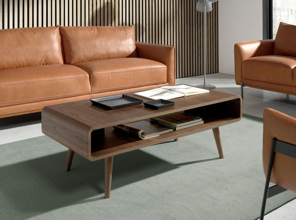 Rectangular walnut coffee table