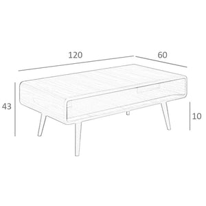 Rectangular walnut coffee table