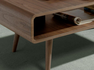 Rectangular walnut coffee table