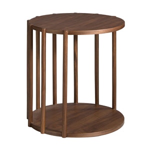 Round walnut corner table
