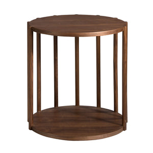 Round walnut corner table