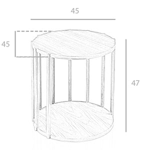 Round walnut corner table