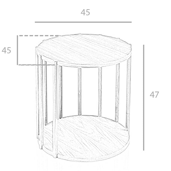 Round walnut corner table