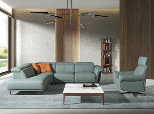 Square coffee table in porcelain, marble and walnut