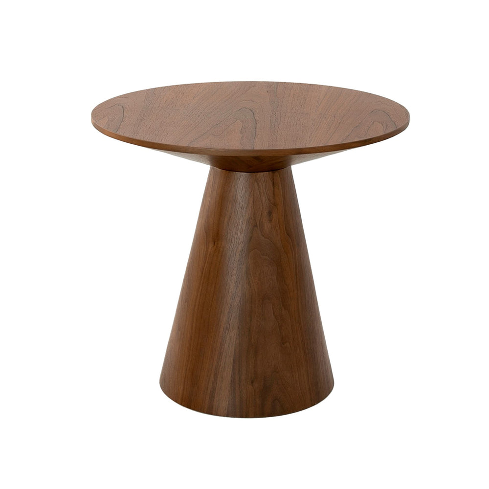 Round walnut corner table