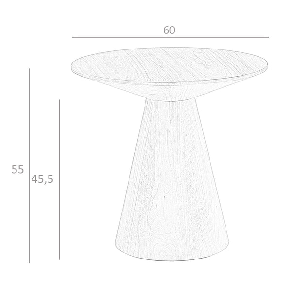 Round walnut corner table