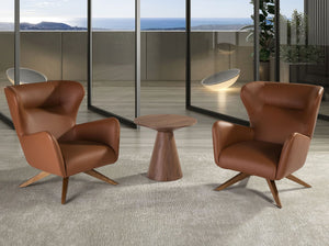 Round walnut corner table