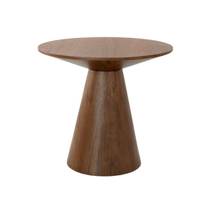 Round walnut corner table