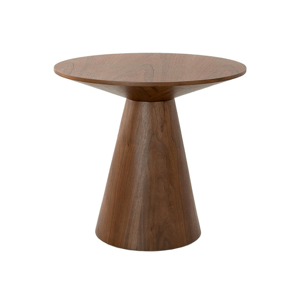 Round walnut corner table
