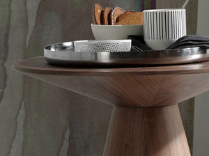 Round walnut corner table