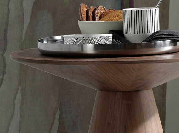 Round walnut corner table