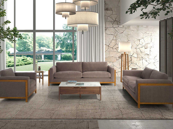 Rectangular glass coffee table imitating marble and walnut