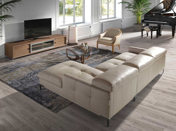 Round coffee table in tempered glass and walnut