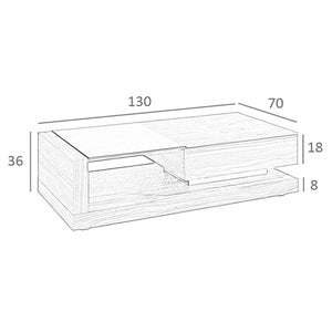 Rectangular coffee table Rectangular coffee table Black glass and walnut