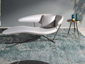 Round corner table in porcelain marble and black steel
