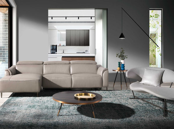 Round corner table in porcelain marble and black steel