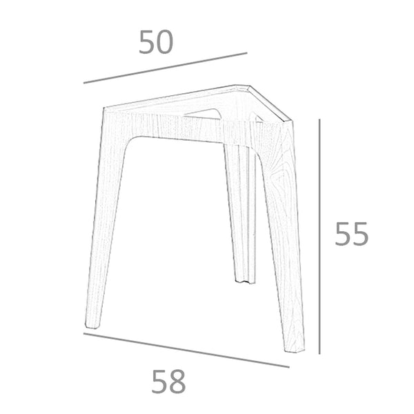 Triangular corner table in tempered glass and walnut