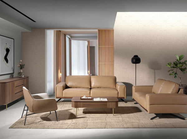 Rectangular coffee table in walnut and polished gold steel