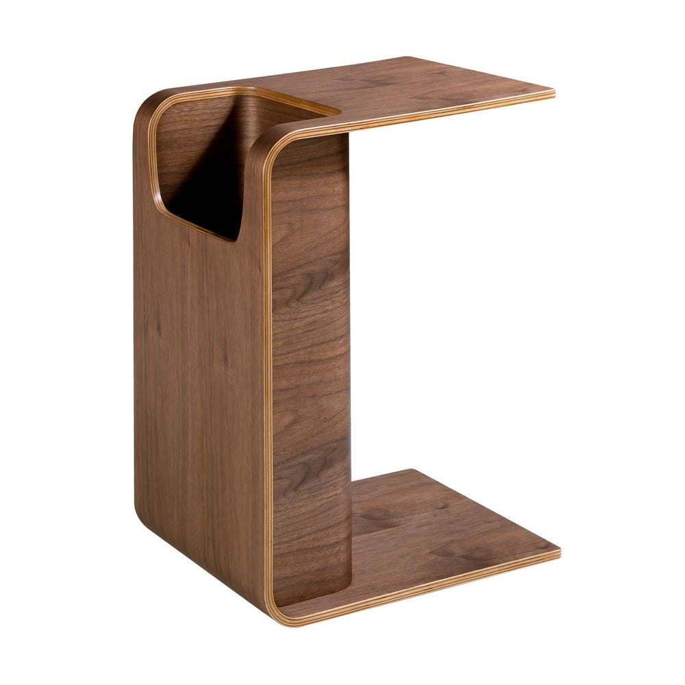Rectangular walnut corner table