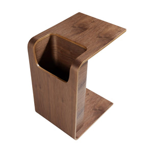 Rectangular walnut corner table