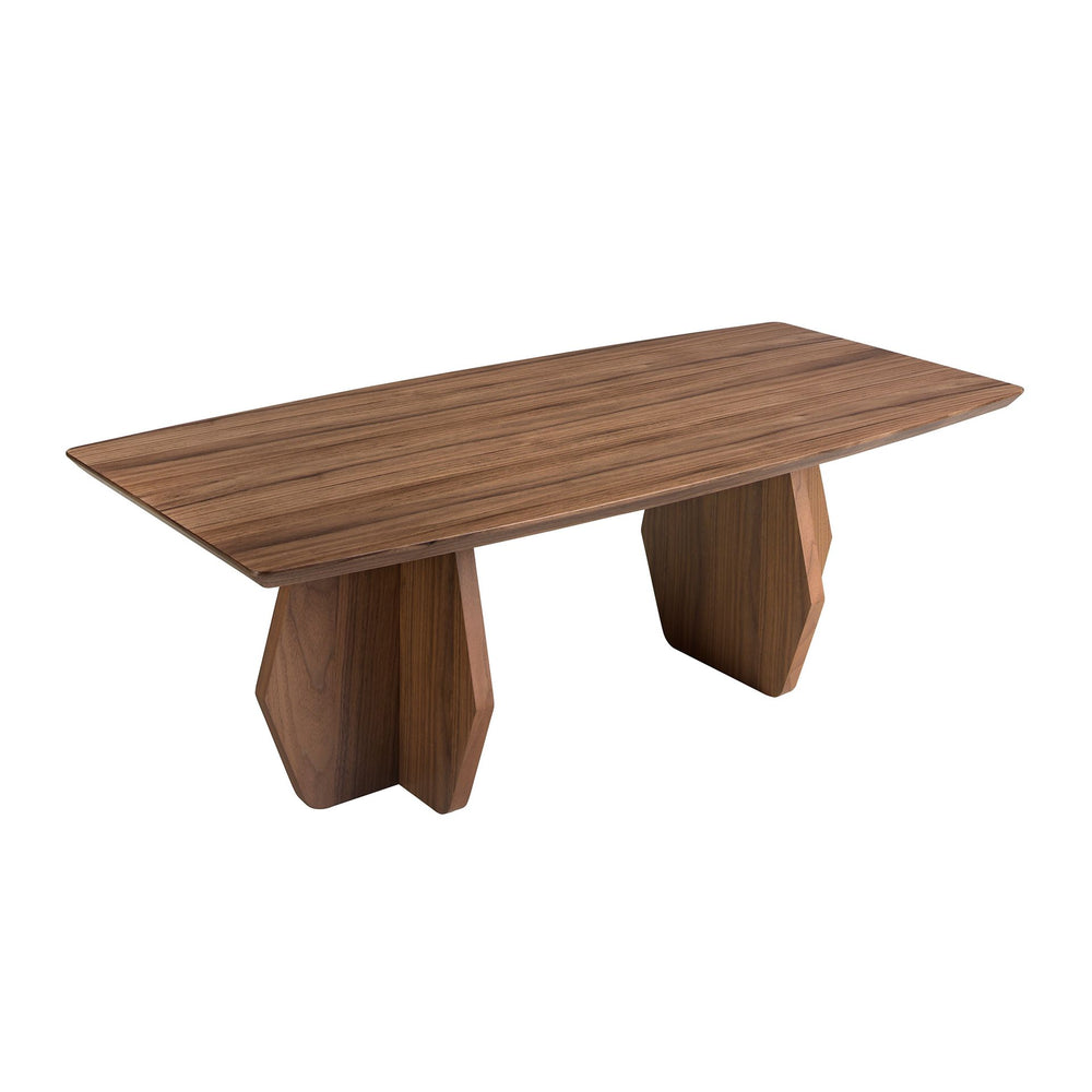 Oval walnut barrel coffee table
