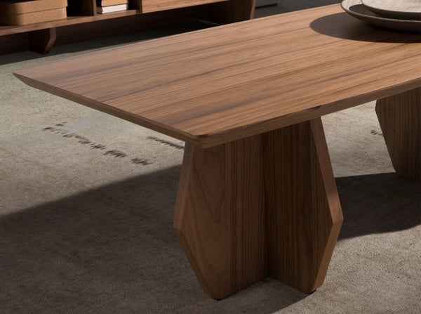 Oval walnut barrel coffee table