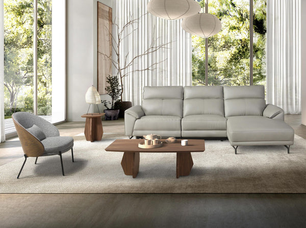 Oval walnut barrel coffee table