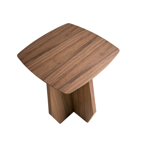 Square walnut corner table