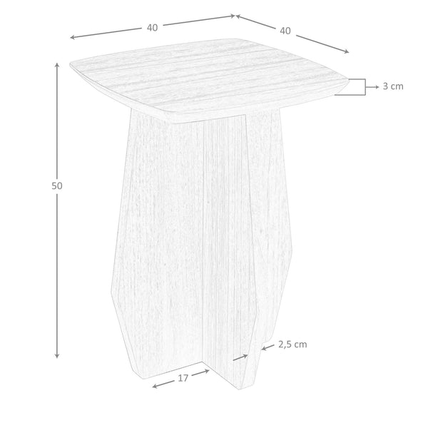 Square walnut corner table
