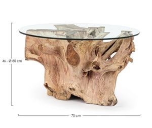 Round Side Table Ø80 cm – Modern Glass Top Table D70