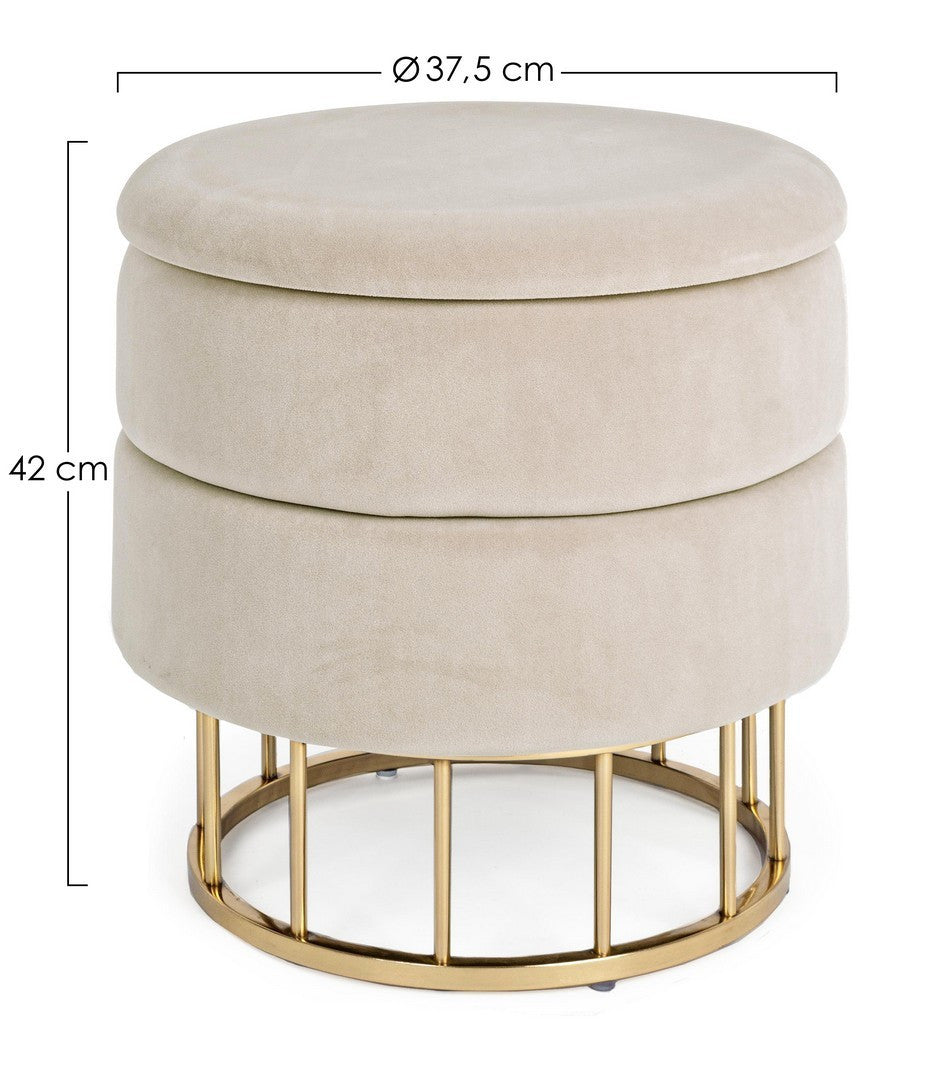 Round Stool 42 cm – Beige Modern Seating