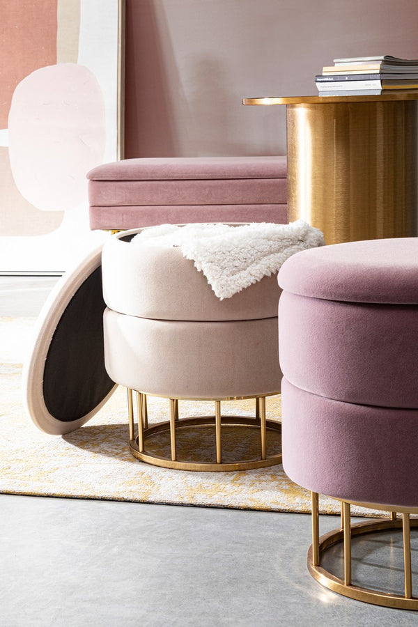 Round Stool 42 cm – Beige Modern Seating