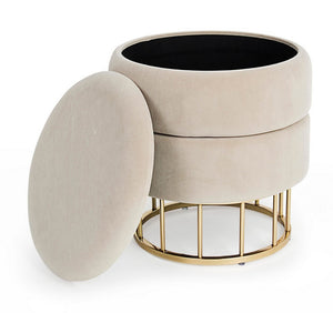 Round Stool 42 cm – Beige Modern Seating