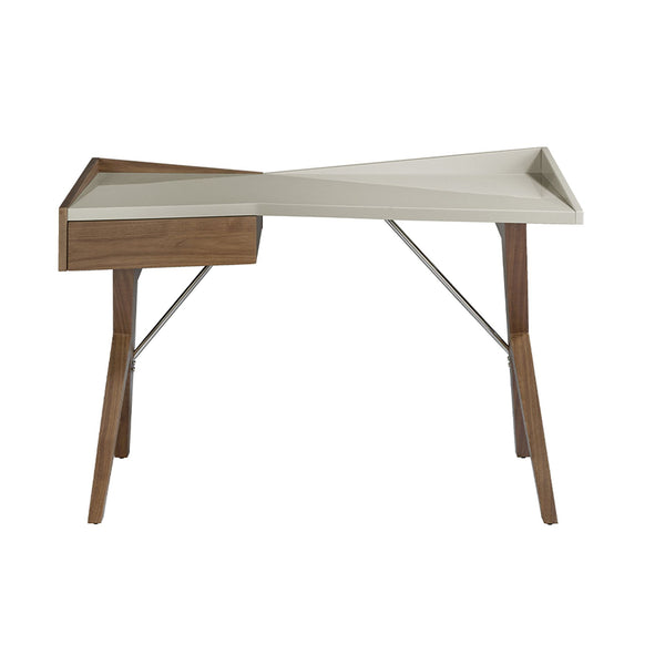 Walnut desk with gray wood top