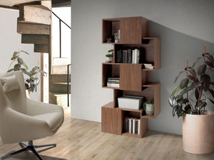 Walnut wood shelf with doors