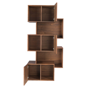 Walnut wood shelf with doors