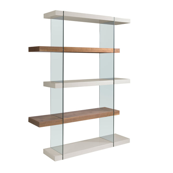 Walnut and glass shelf