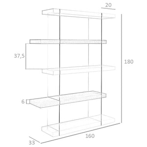 Walnut and glass shelf