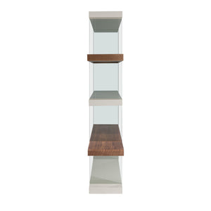 Walnut and glass shelf