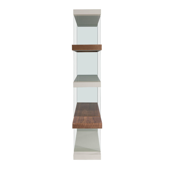 Walnut and glass shelf