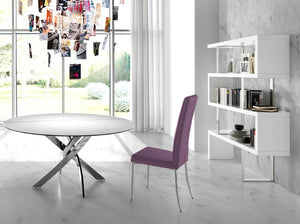 White and steel shelves