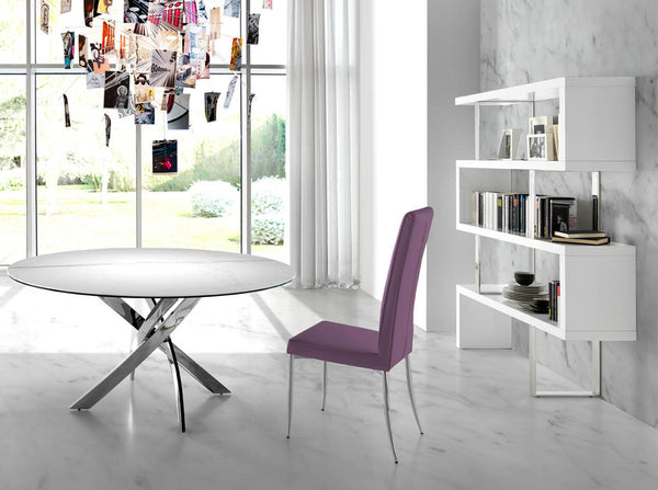 White and steel shelves